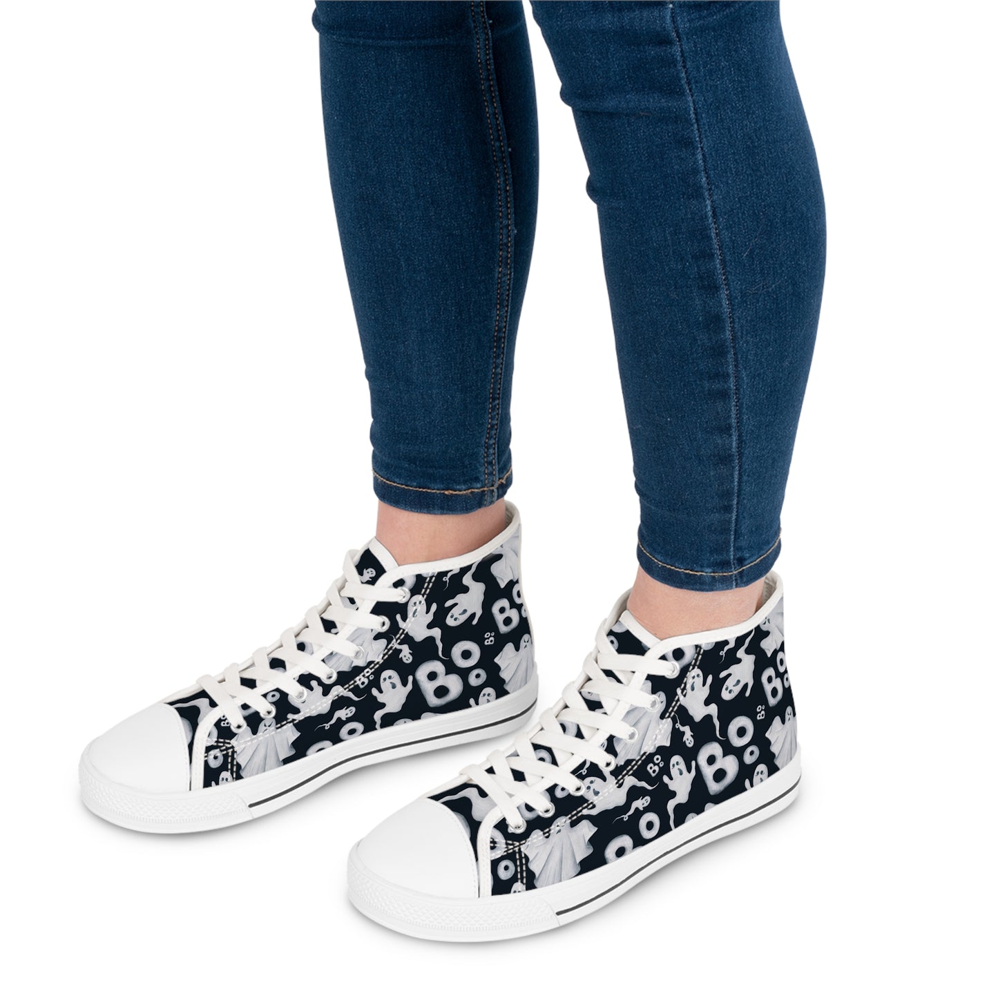 Phantom Fun - Women's High Top Halloween Sneakers