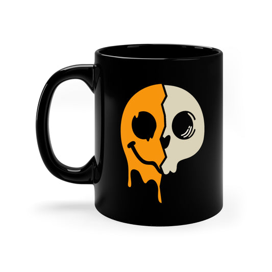 Melting Skeleton Smiley Halloween Mug