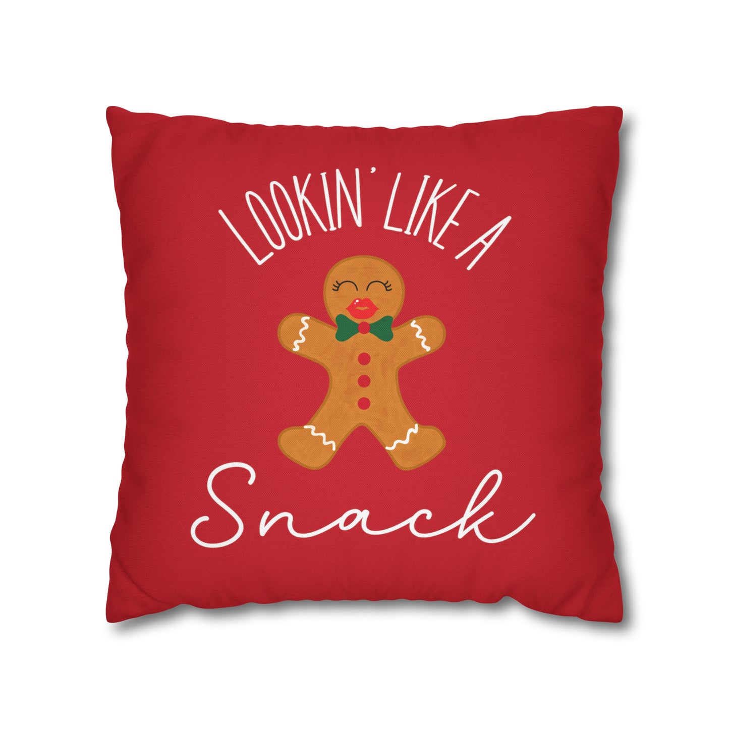 "Lookin' Like a Snack" Christmas Pillow Cover, Red