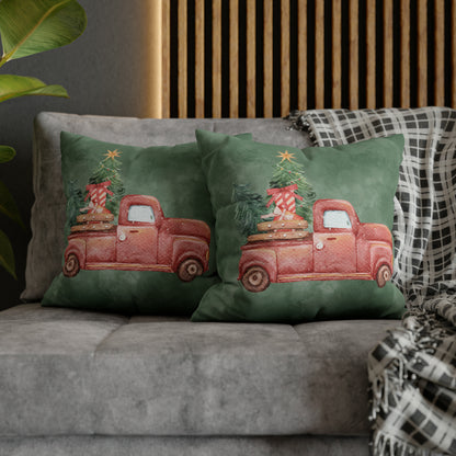 Red Truck Christmas Pillow Cover