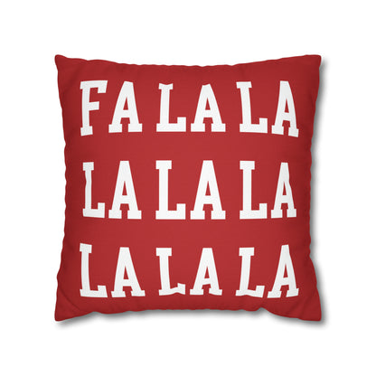 "Fa La La" Christmas Pillow Case, Red