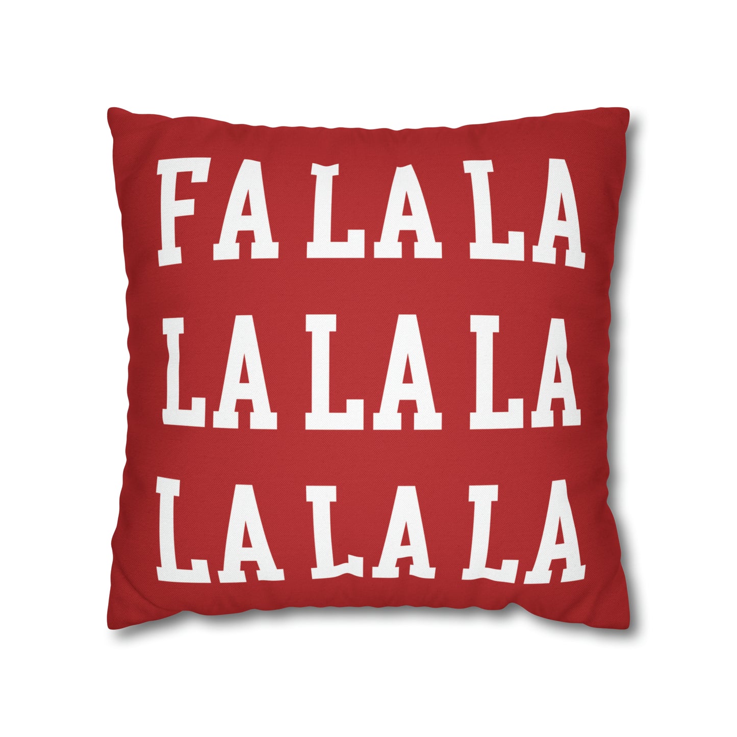 "Fa La La" Christmas Pillow Cover, Red