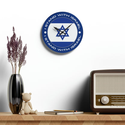 I Stand With Israel  Acrylic Wall Clock