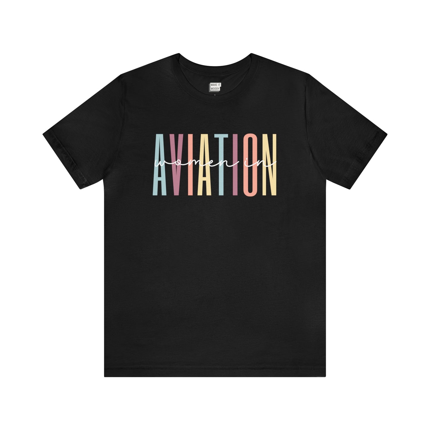 aviation tshirt, women in aviation, black