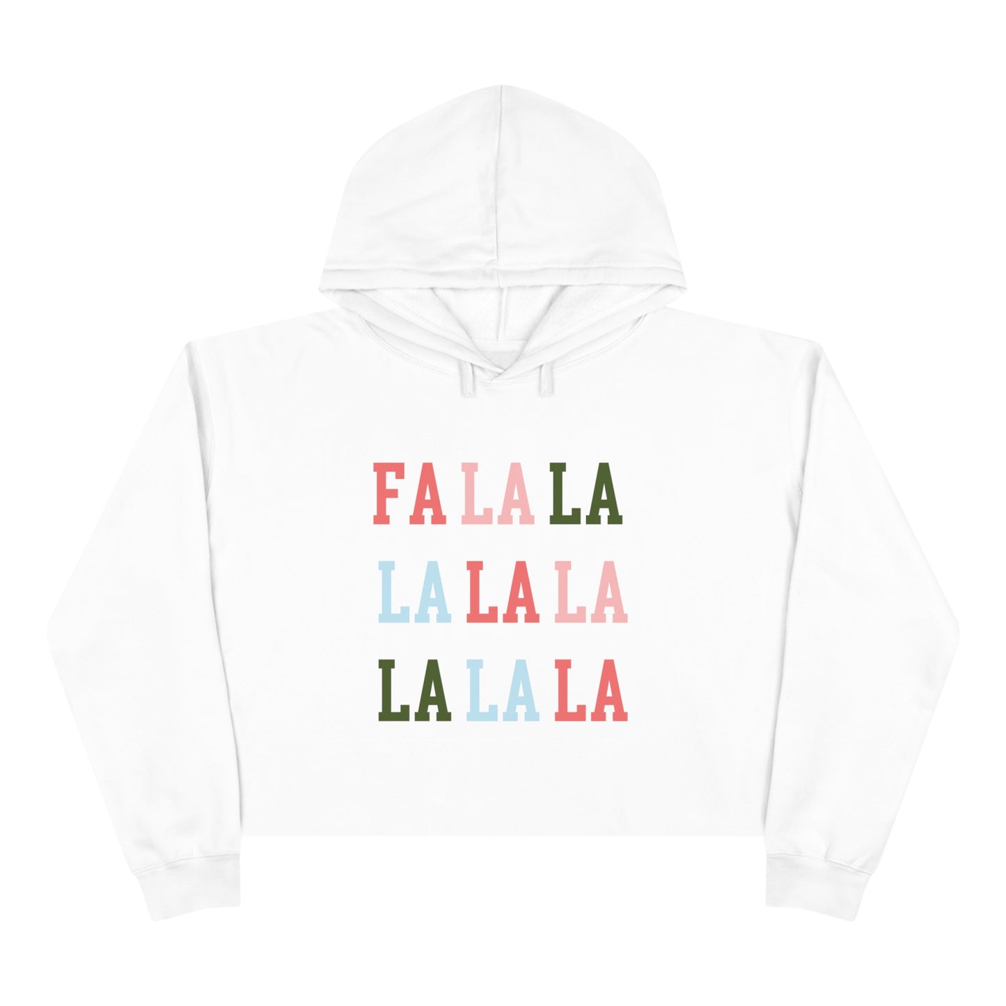 "Fa La La" Cropped Christmas Hoodie