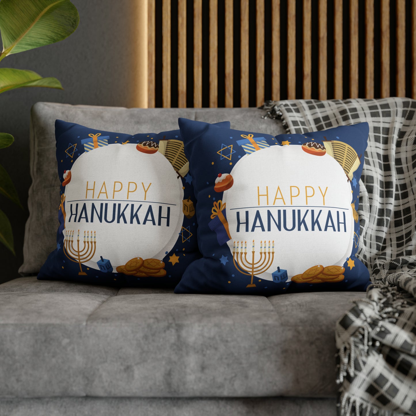 "Happy Hanukkah" Pillow Cover