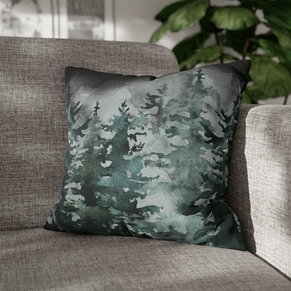 Midnight Winter Woods Christmas Pillow Cover