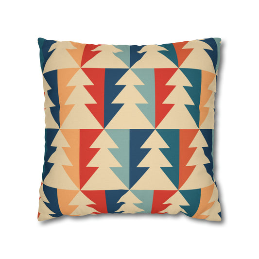 Retro Xmas Trees Christmas Pillow Cover