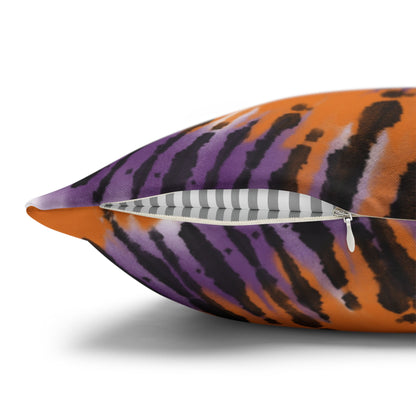 Orange, Black, & Purple Tie Dye - Halloween Pillow Cover