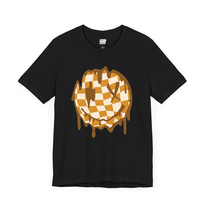 Retro Checkered Smiley Halloween Tee