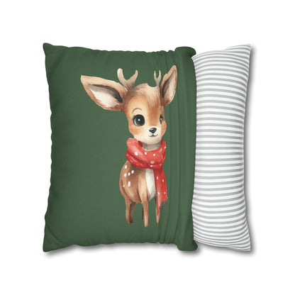 Fawn Christmas Pillow Cover