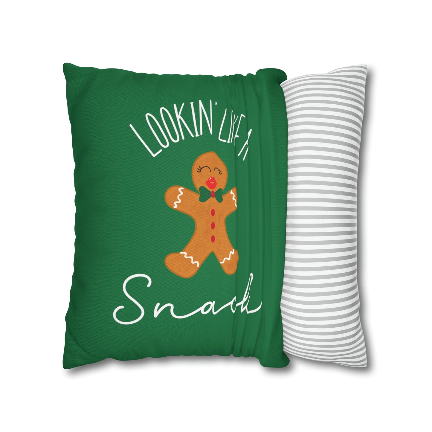 "Lookin' Like a Snack" Christmas Pillow Cover, Green