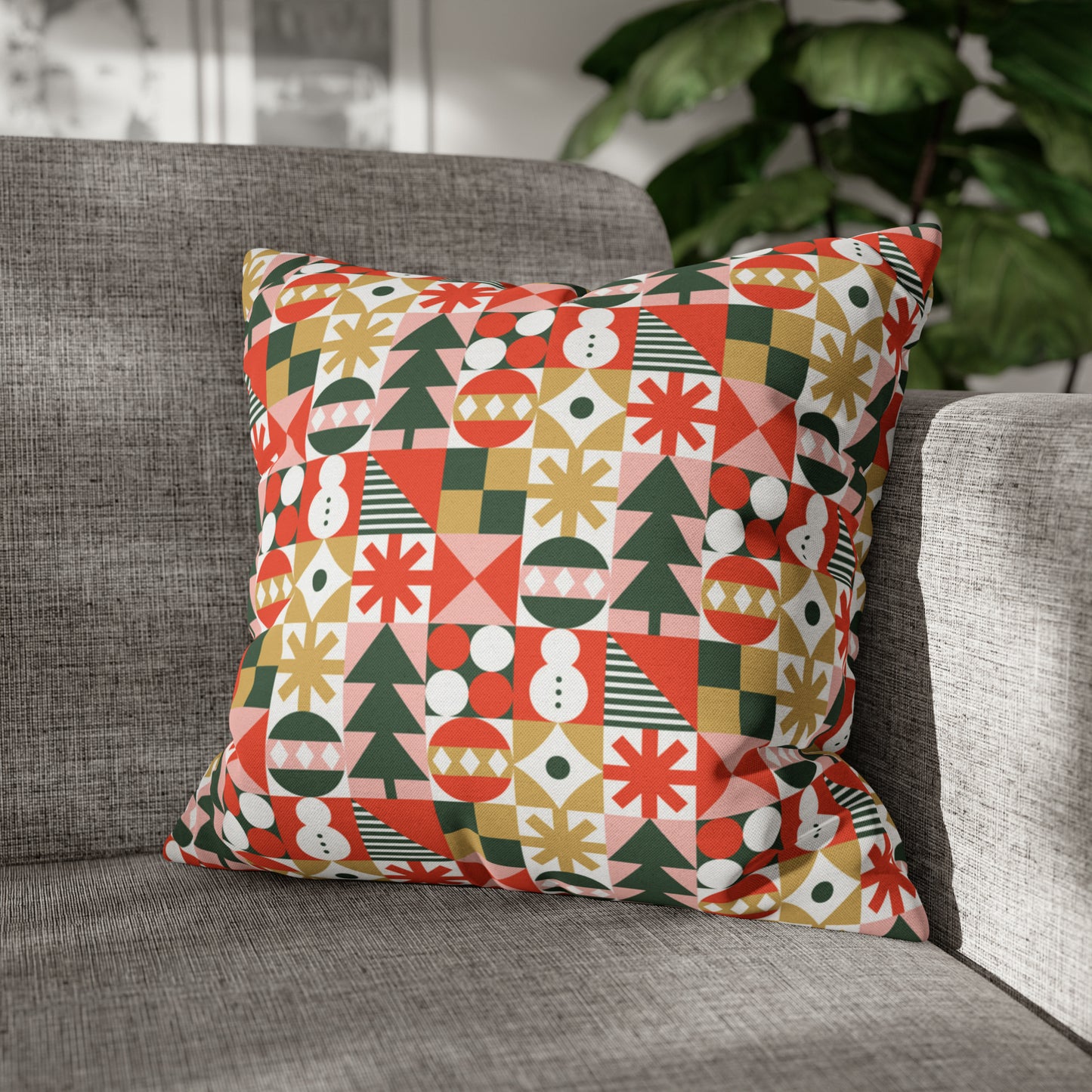 70's Style Christmas Pillow Cover