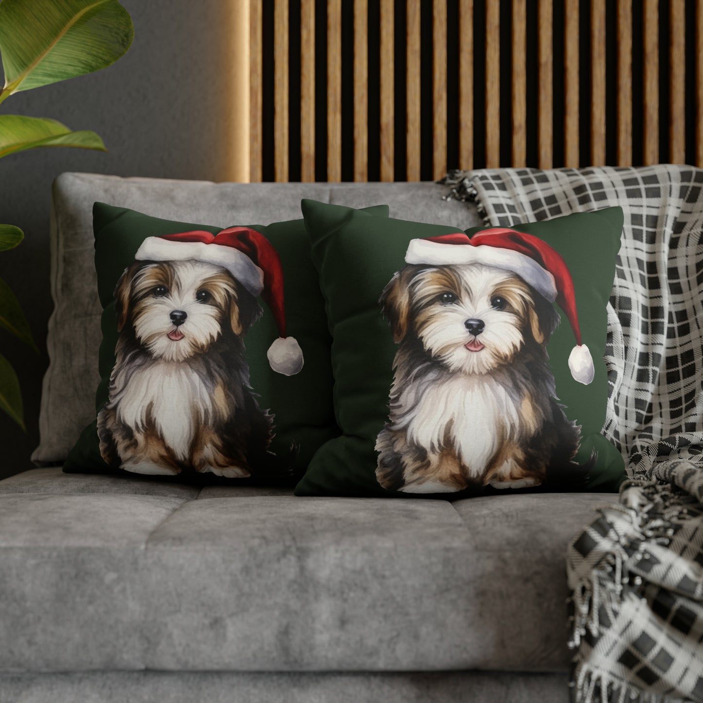 Puppy Christmas Pillow Cover