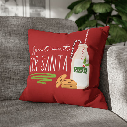 "I Put Out for Santa" Christmas Pillow Cover, Red