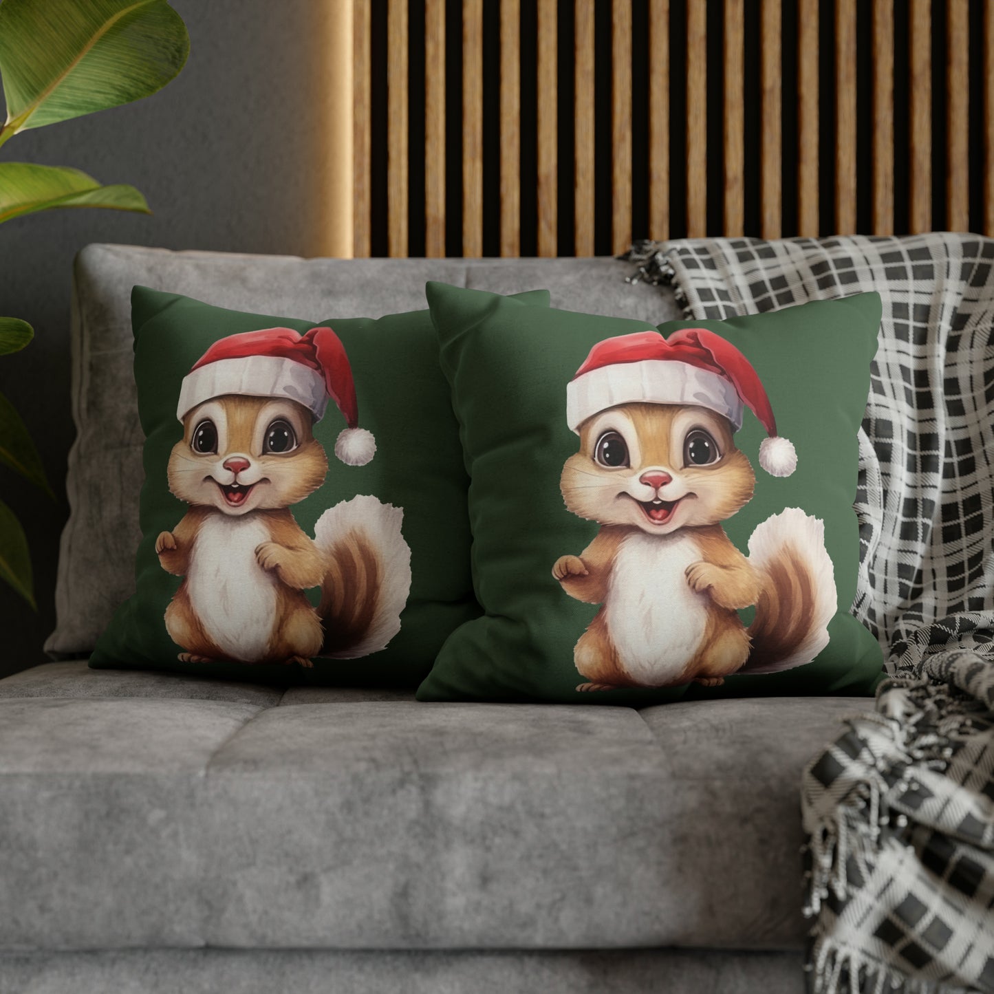 Chipmunk Christmas Pillow Cover