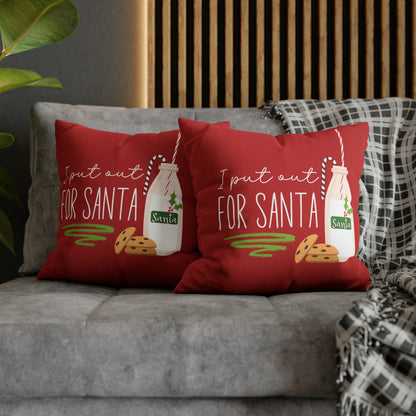 "I Put Out for Santa" Christmas Pillow Cover, Red