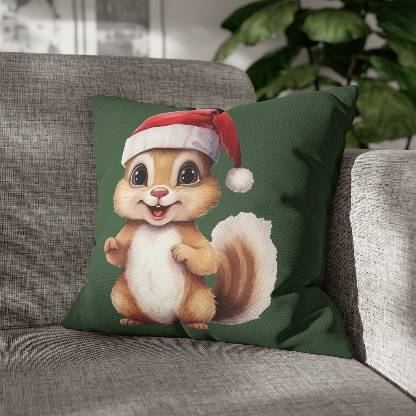 Chipmunk Christmas Pillow Cover