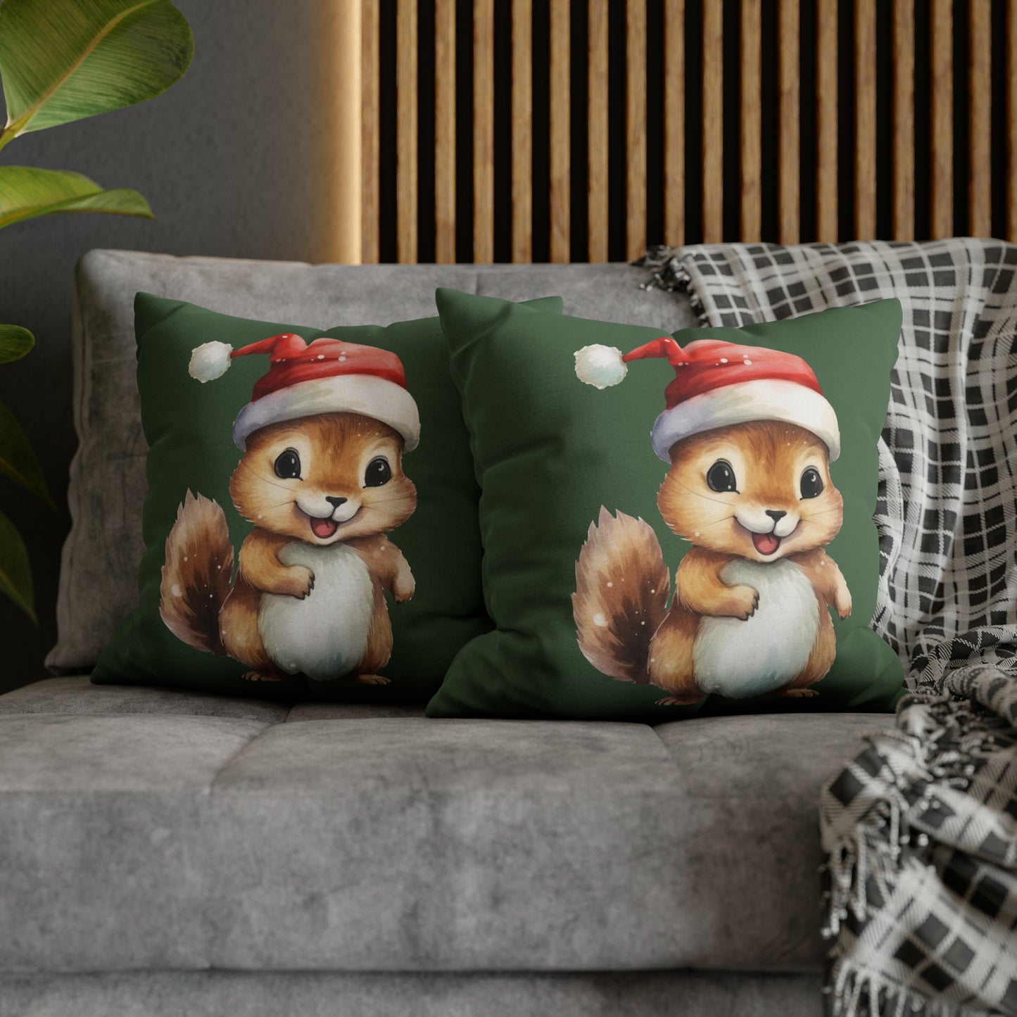 Chipmunk Christmas Pillow Cover