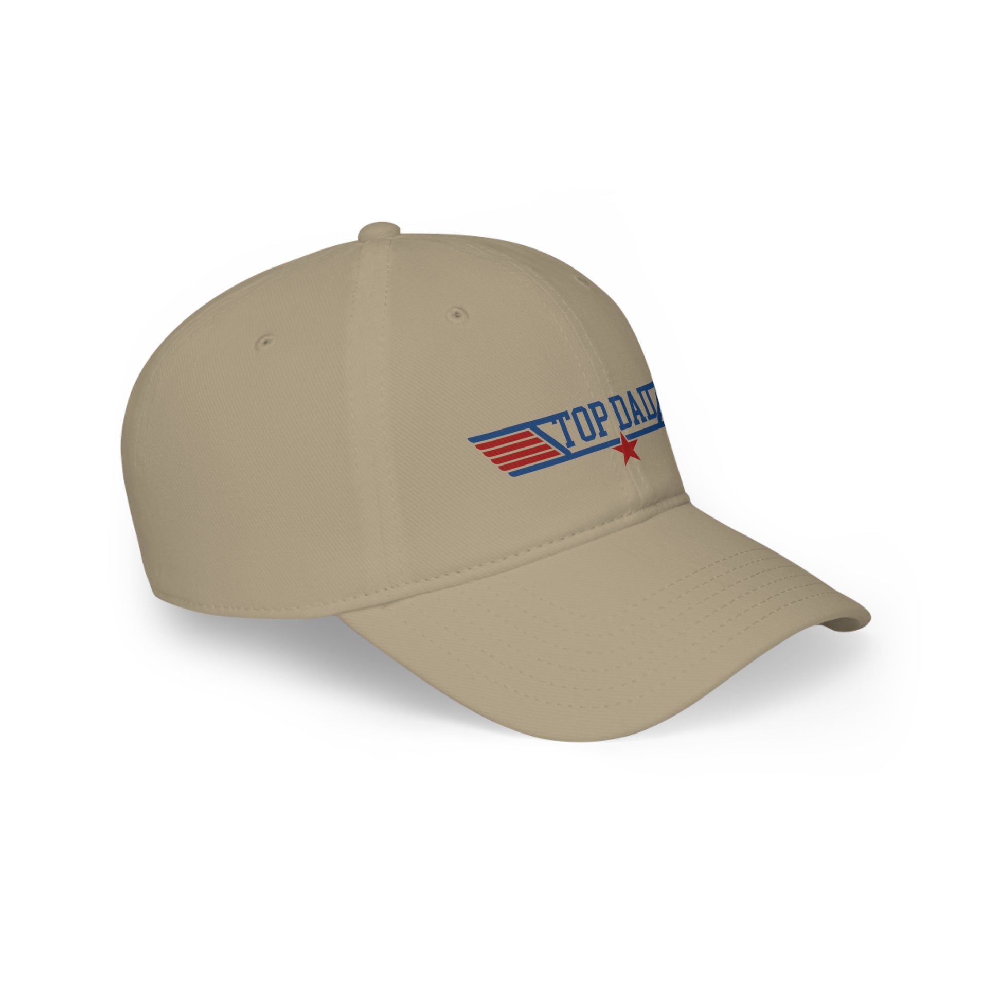 "top dad" aviation hat in khaki, side