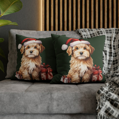 Doodle Puppy Christmas Pillow Cover