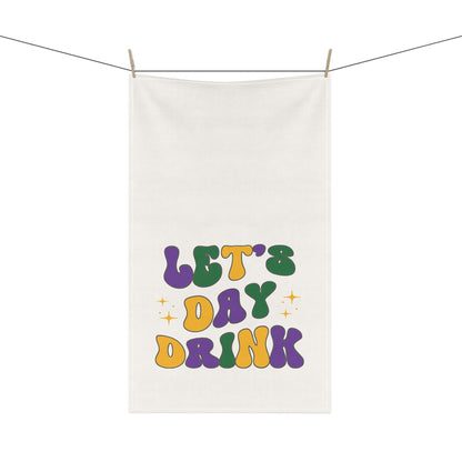 "Let's Day Drink" Mardi Gras Kitchen Towel