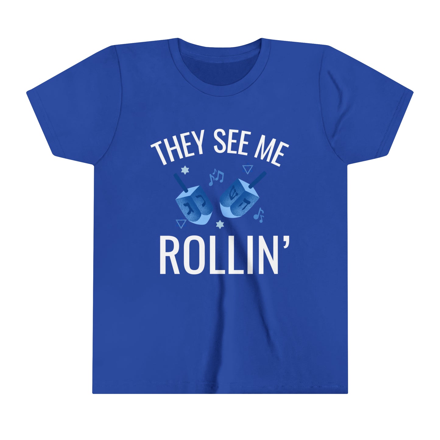 Youth Hanukkah Tee - "They See Me Rollin'"