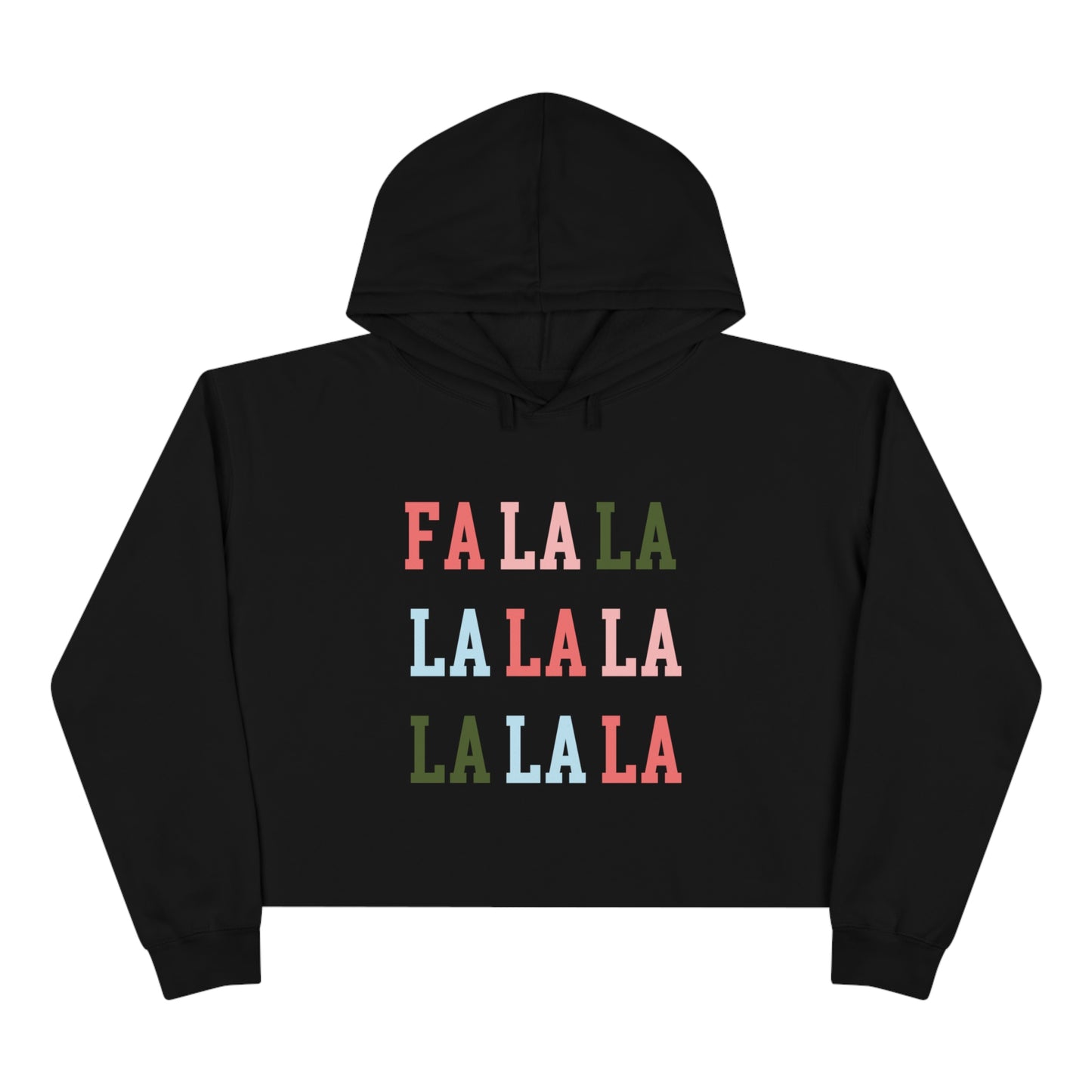 "Fa La La" Cropped Christmas Hoodie