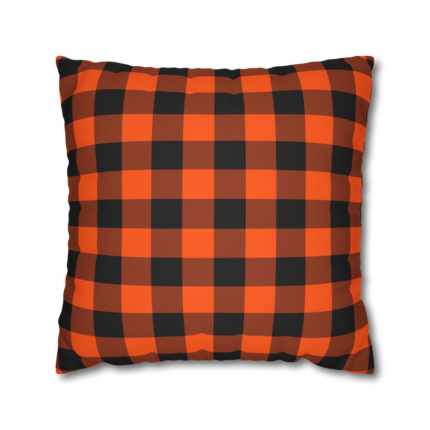 Black & Orange Gingham - Halloween Pillow Cover