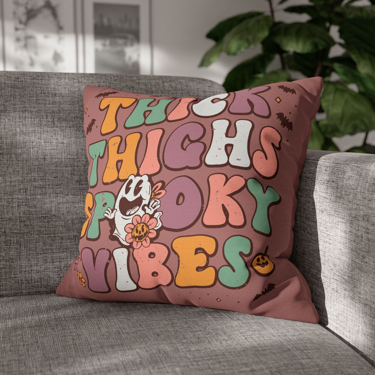 "Thick Thighs, Spooky Vibes" - Halloween Pillow Cover