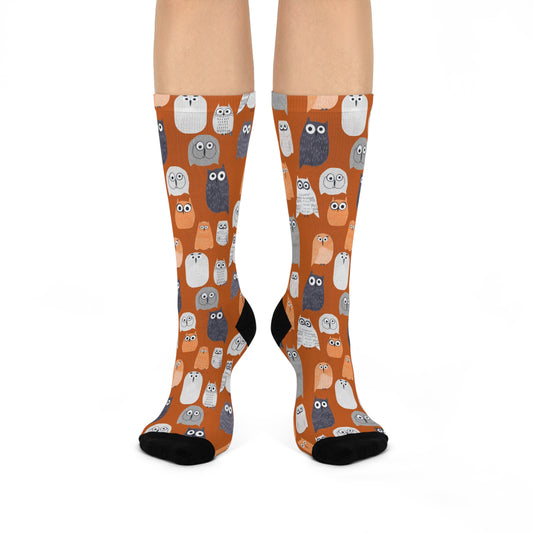 Peek-a-Boo Owls - Premium Unisex Crew Socks