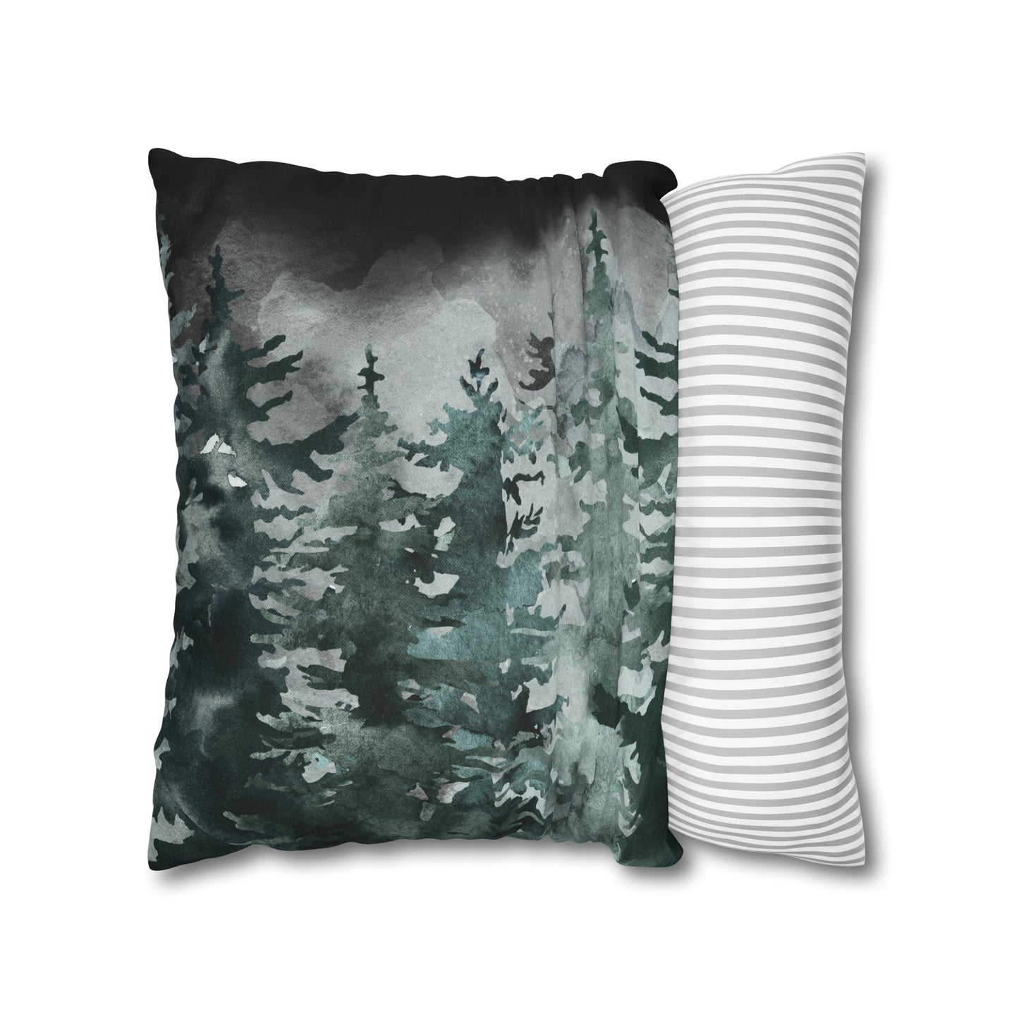 Midnight Winter Woods Christmas Pillow Cover