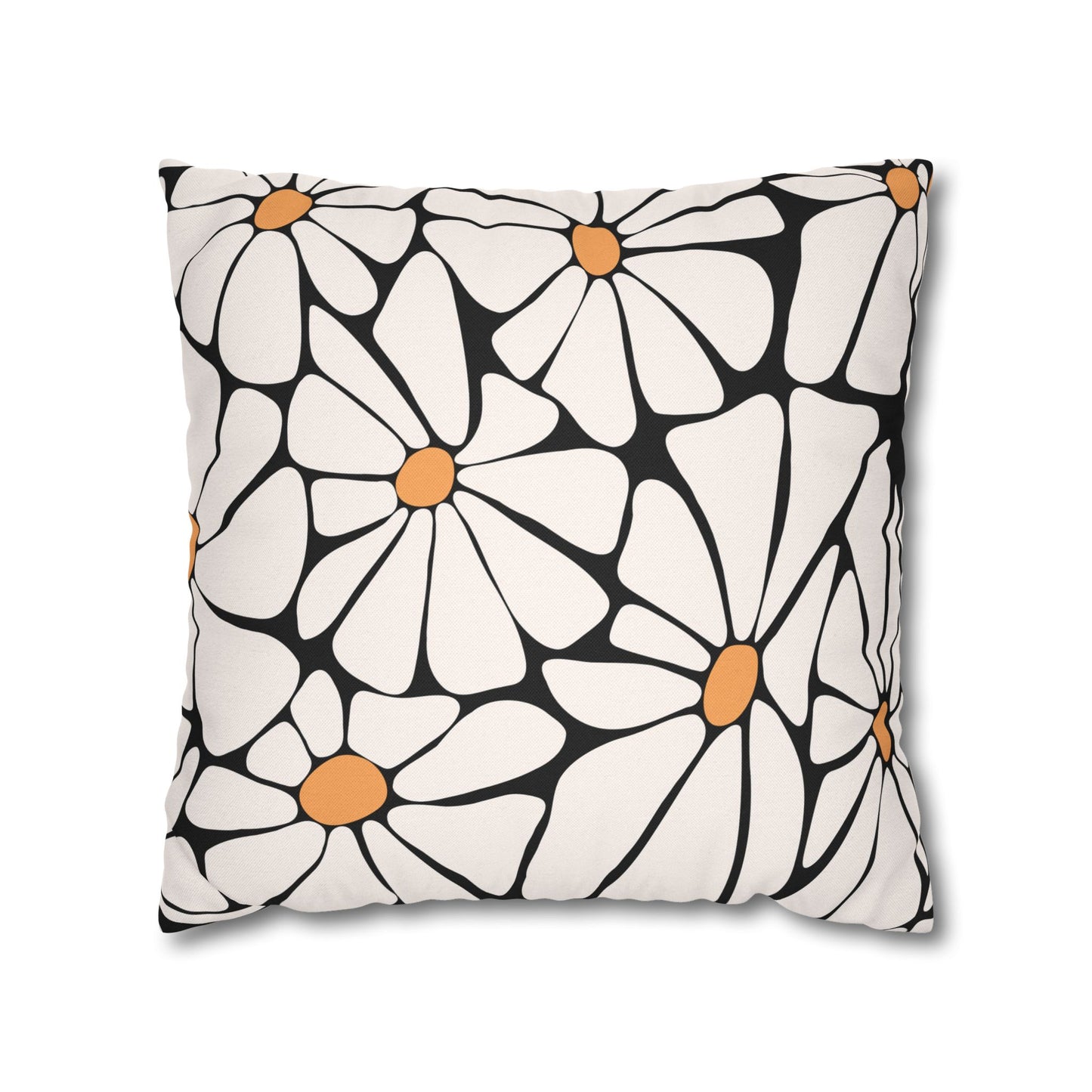 Daisy Dreams Pillow Cover - Black