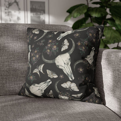 Bull Skull Print - Halloween Pillow Cover