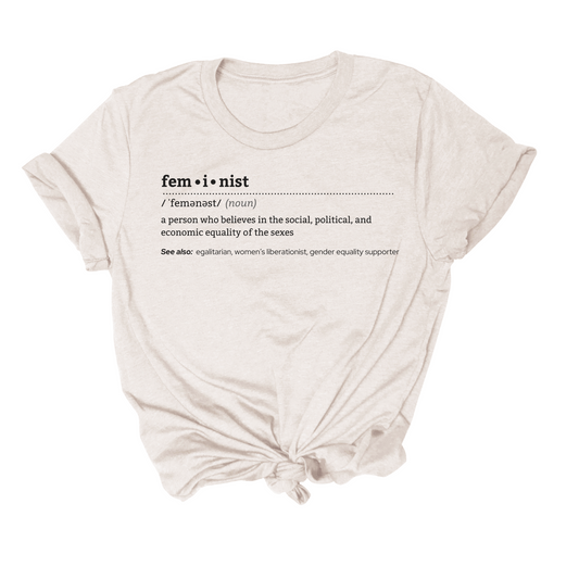 feminist themed t shirt with the definition of feminist