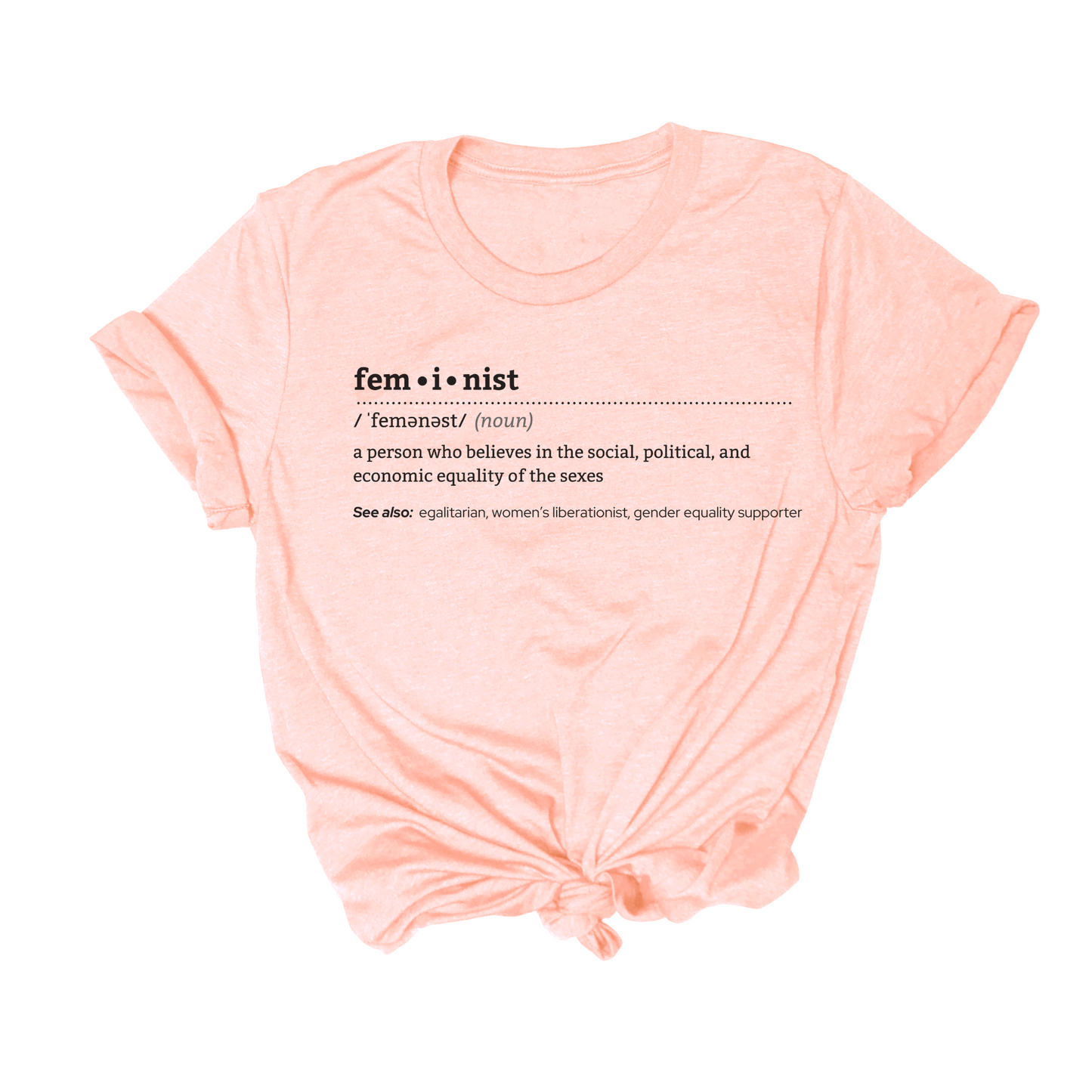 feminist themed t shirt with the definition of feminist