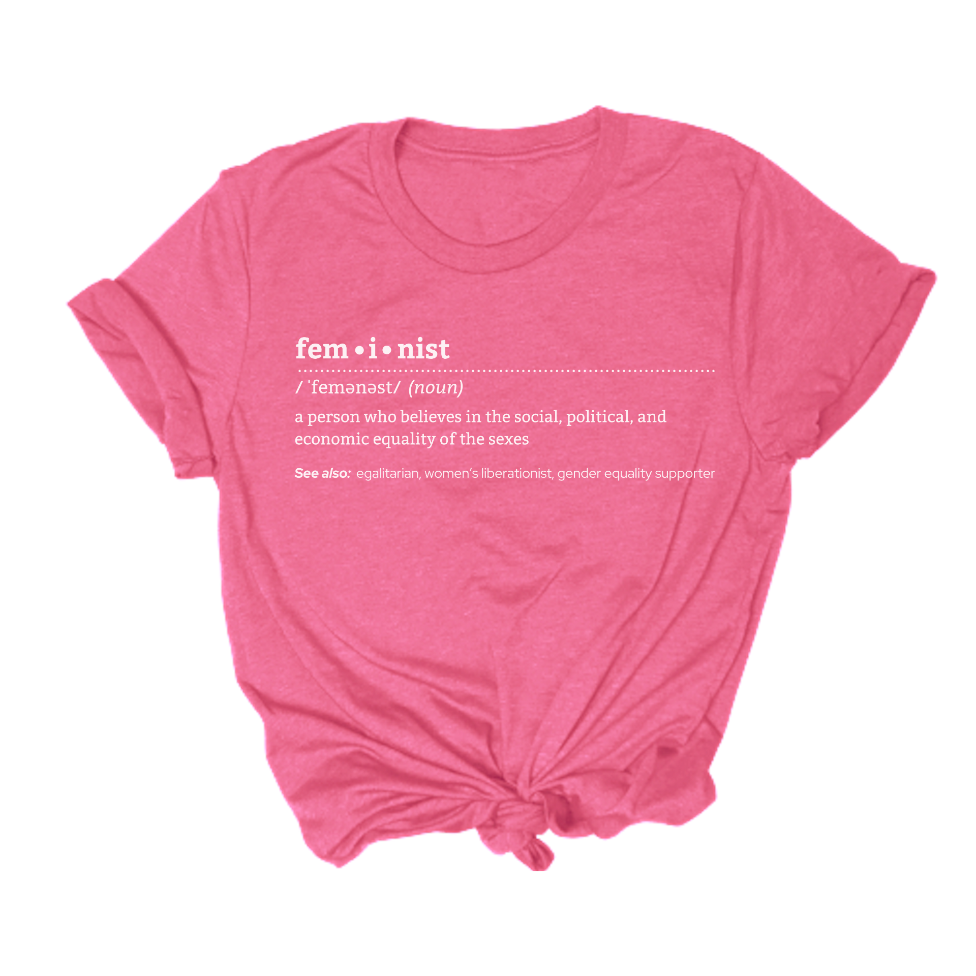 feminist themed t shirt with the definition of feminist